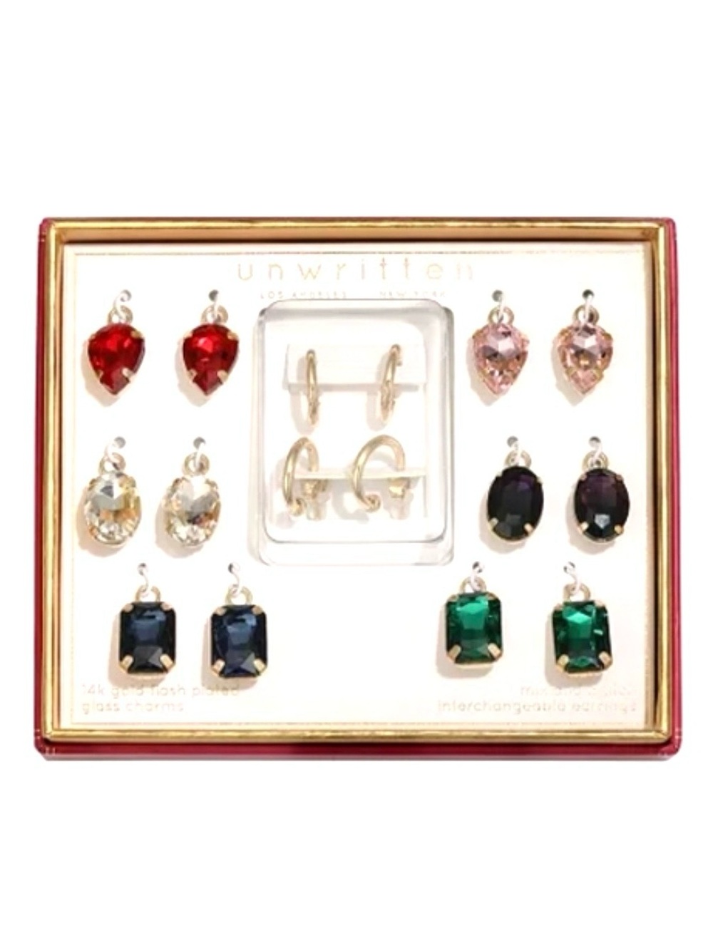 Unwritten Interchangeable Hoop Earrings Set in Box NWT